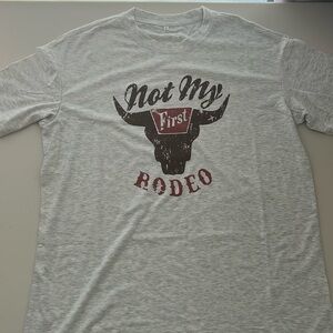 T-Shirt for Men Vintage Not My First RODEO Graphic Western Cowboy with Crew Neck